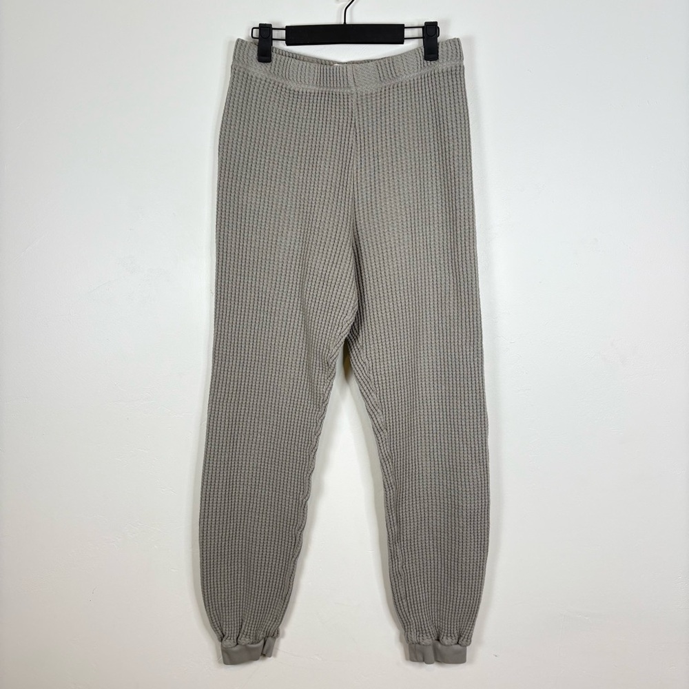 MATE Organic Cotton Waffle Knit Pants Size Small Gray